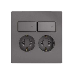 제일전기 디노 다크그레이 스위치 부착형 콘센트 2개용