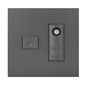 제일전기 하네스 다크그레이 복합 CATV2방+8P (2개용)