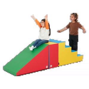 챔피온 삼색사각 미끄럼틀 세트 CHS02 유아 돌봄 실내 어린이 놀이터 정글짐 체육 매트