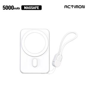 인쇄 주문제작 가능한 숏 스트랩 맥세이프 보조배터리5000mAh