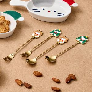 스윗 크리스마스 밀크캣 멍솜이 티스푼포크2P SET