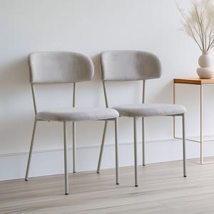 모디 패브릭 카페 스틸 베이지 식탁 의자 1+1