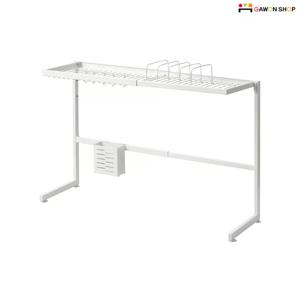 SKYGGFISK 공간효율 식기건조대 (화이트/길이연장가능)