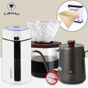 투웨이 핸드드립 전동커피그라인더 홈카페 풀세트 (선물가방) CME2/C8PV/CKK1