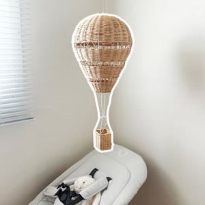 아기방 인테리어 라탄 열기구 모빌
