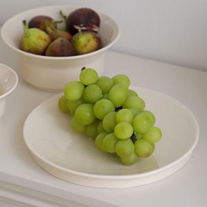 페블러 원형 굽접시 대 25cm 하이탑 높은 그릇 큰접시 홈파티 플레이팅