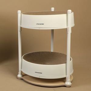 고양이 원형 스크래쳐 2단 미니 캣타워