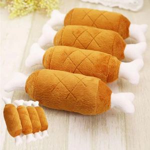 강아지 치킨모양 소리나는 삑삑이 인형 터그놀이 장난감