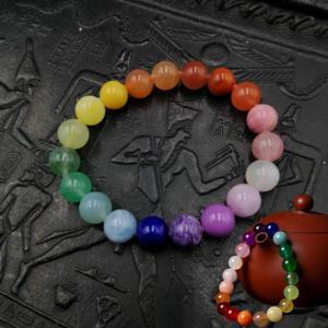 염주 팔찌 액세서리 레인보우 원석 차크라 무지개 힐링 팔찌