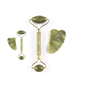 휴대용 페이스롤러 셀프 전신 얼굴 하트괄사 옥 경락마사지 2종 1세트