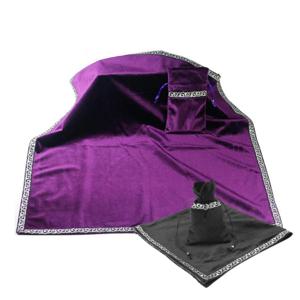 타로카드 보드게임 러그 스프레드천 블랙 퍼플 대형 사각 매트