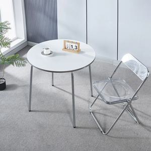 루루 크롬 스틸 원형 테이블 800 1000 카페 거실 탁자
