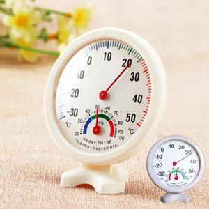 벽걸이 탁상용 아날로그 화이트 원형 온도계 습도계 온습도계