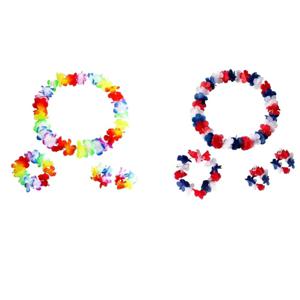 하와이 꽃 목걸이 팔찌 머리띠 세트 촬영 파티 축제 훌라 댄스 코스튬