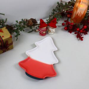 도자기 크리스마스 플레이트 홈파티식기 안주/디저트 그릇 트리접시