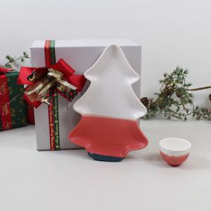 술잔/소주잔/사케잔+안주접시 세트 크리스마스 선물 도자기 트리혼술세트(2P)
