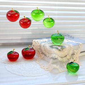 촬영소품 크리스탈 유리구슬 과일 오브제 사과 문진 인테리어 장식품