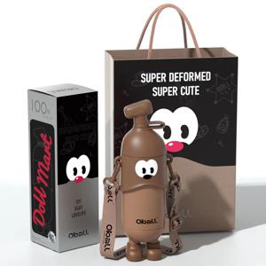 도도 오볼텀블러 400ml 스텐316 브라운 스트랩 어린이 빨대 물병 선물 보온 보냉
