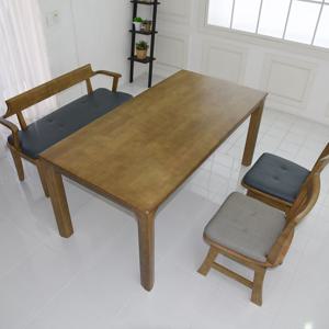 주방식탁 쿠키 고무나무원목 1350 4인용 식탁세트 믹스