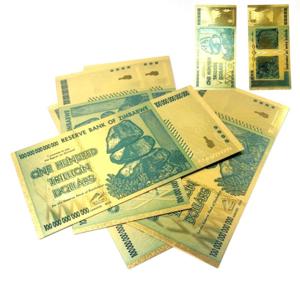 개업 선물 재물 행운 기념 컬렉션 짐바브웨 100조 달러 황금 지폐