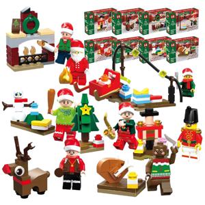 크리스마스 합체 미니 블록 8종 세트 산타 트리 루돌프 눈사람 파티 선물