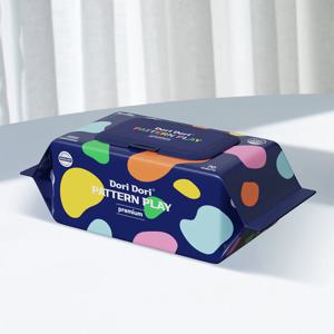 75평량 패턴플레이 프리미엄 아기물티슈 캡형 70매 10팩