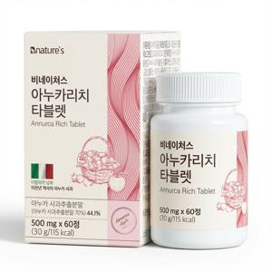 아누카리치 타블렛 60정 2개월분 아누카사과 비오틴 맥주효모 추출분말 모발케어