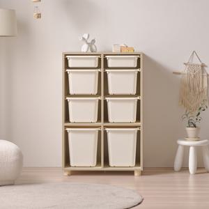 나다운 E0목재 LPM 18T 속깊은 원목발 2칸4단 바구니수납장