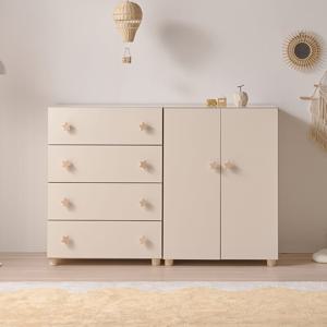 나다운 E0목재 LPM 18T 속깊은 원목발 옷장 4단서랍장세트