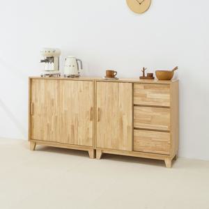 비아 원목 슬라이드 서랍 수납장 슬라이딩 도어 1600