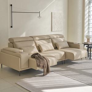 벨비오 슬라이딩 모션 3/4인용 천연 소가죽(Split) 소파 3.5세대