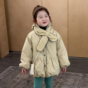 머플러 벌룬 후드 패딩 점퍼 R15899