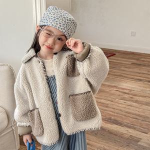 배색 포켓 뽀글이 자켓 R15869