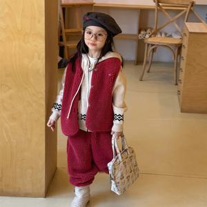 뽀글이 조끼 상하복 세트 R15867