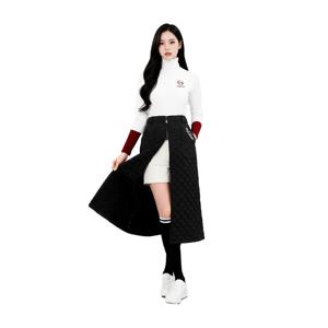 골피아 MW25W102W 여성 하프밴딩 지퍼 퀼팅 방한 롱스커트