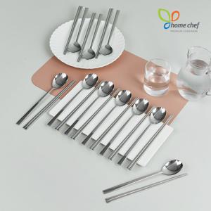 국산 스텐레스 한식 수저세트 10벌 숟가락 10P + 젓가락 10 수저 스푼