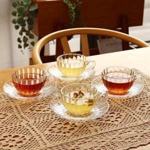 아폴론 투명 티컵 소서 세트 4P