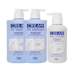 크림인 로션 화이트머스크 바디워시 900g x2 + 바디로션 400g