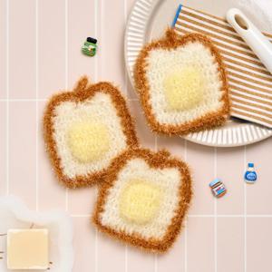 핸드메이드 버터 식빵 뜨게 수세미 3P SET