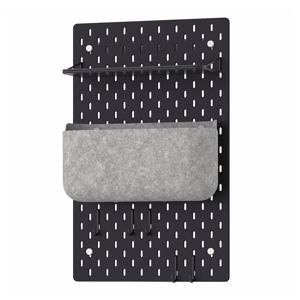 스코디스 타공판 페그보드 메모판 부속품세트 수납정리 블랙 36x56cm