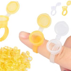 문신 반영구 타투 잉크 홀더 링 50p 화장 안료 보관통 손가락 홀더