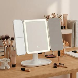 루나미러 탁상용 메이크업 폴드형 무선 조명 거울(일반/2배/3배) LM-M1S