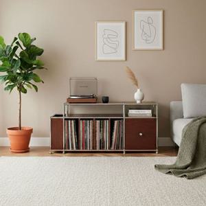 LP수납장 자작 원목 엔틱 수납장 턴테이블 장식장 사이드 lp테이블 3열