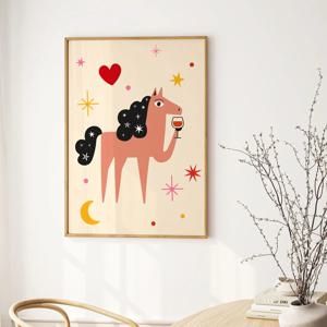 복들어오는 2026 인테리어 붉은 말 그림 액자 - 02.드링크 레드홀스