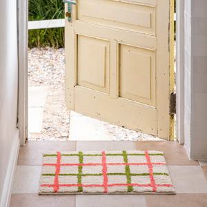 포레스트체크 자카드 러그 발매트 욕실주방논슬립60x45