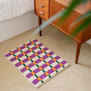 로엔체크 자카드 러그 발매트 욕실주방논슬립60x45