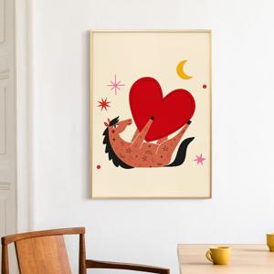 복들어오는 2026 인테리어 붉은 말 그림 액자 - 03.하트 레드홀스