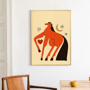 복들어오는 2026 인테리어 붉은 말 그림 액자 - 04.스타 레드홀스