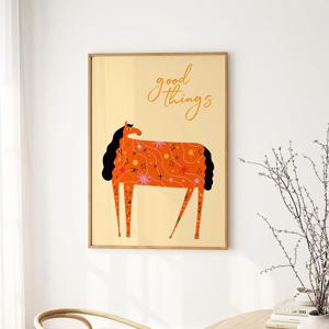 복들어오는 2026 인테리어 붉은 말 그림 액자 - 05.굿띵 레드홀스