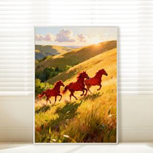 복들어오는 2026 인테리어 붉은 말 그림 액자 - 07.붉은 말 B